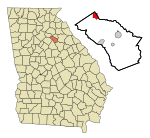 Oconee County Georgia Incorporated and Unincorporated areas Bogart Highlighted